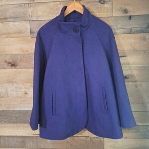 LANE BRYANT Purple Faux Wool Blend Cape Coat SZ 2X or 18/20